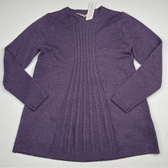 Soft Surroundings Sydney Knit Sweater Purple Wool Boho Winter Fall Office New - Picture 2 of 15